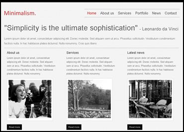Minimalism Minimalism 40 Free HTML5 and CSS Templates