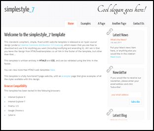 Simple Style 7 Simple Style 7 40 Free HTML5 and CSS Templates