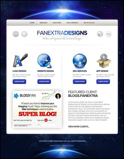 Space Space Themed Portfolio Landing Page